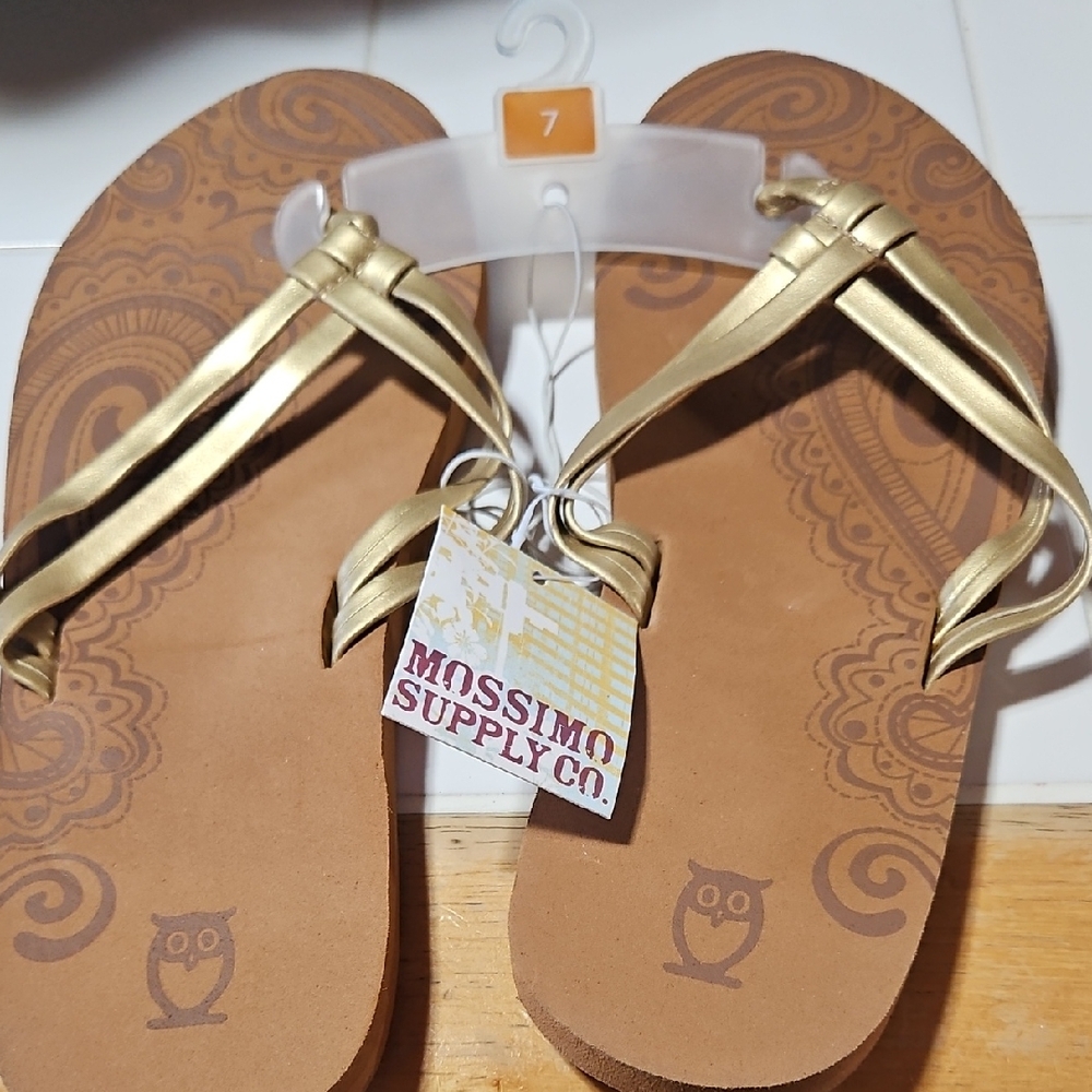 Mossimo Supply Co. Gold Strappy Sandals